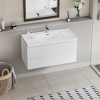 Christopher Knight Home Modern Wall-Mounted Wood Bathroom Vanity with Resin Sink and 2 Drawers - 2 of 4
