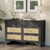 Dresser for Bedroom with 7 Drawers, 47.3'' Wide Wood Chest of Drawers with Natural Rattan Drawers - 2 of 4