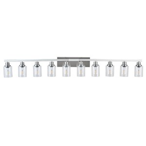 DAKAFUL Modern Bathroom Vanity Light, 4/5/6/8/10-Light Vanity Fixtures with Clear Glass Shade, Reversible Wall Sconces Over Mirror,for Bedroom - 1 of 4