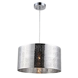 Chloe Lighting Sierra Farmhouse 1 Light Chrome Ceiling Pendant 15" Wide - 1 of 3