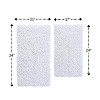 Knightsbridge Chenille Shaggy 220 GSF Non Skid Back Bath Rug Set - 2- Piece - 17x24 and 21x34", White - 2 of 4
