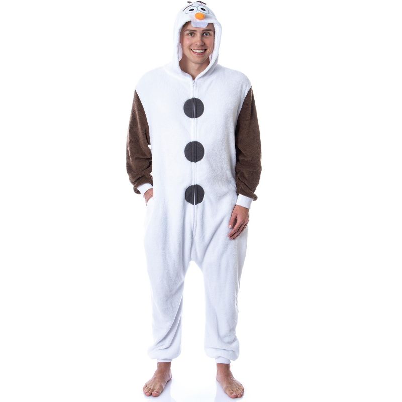 Disney Frozen Adult Olaf Kigurumi Costume Union Suit Pajama For Men Women White, 5 of 6
