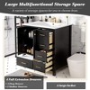 Vynxaria 30'' Bathroom Vanity Set: Solid Wood Frame, Ceramic Sink, 4 Drawers & Soft Closing Doors, Freestanding, Black Finish - 4 of 4