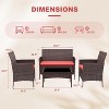 Acekool 4-Piece Outdoor Patio Furniture Set – Wicker Rattan Conversation Set with 2 Chairs, Loveseat & Glass Coffee Table - 2 of 4