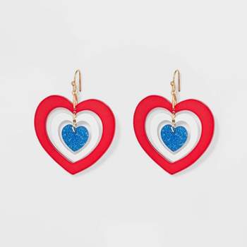 Americana Heart Drop Earrings
