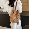 Anna-Kaci Women's Rustic Straw Shoulder Bag with Leather Accents - 2 of 4