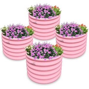 Cesicia 24x24x18in Kids Raised Garden Beds Outdoor Galvanized Metal Planter Box for Planting Vegetables, Flowers, Fruits Blush Pink - 1 of 4