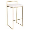 Set of 2 31.5" Fuji Contemporary Barstools White - LumiSource: Upholstered, Stackable, Metal Frame - 2 of 4