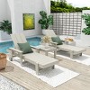 WestinTrends Ashore Modern Poly Reclining Chaise Lounge Set with Side Table - 2 of 4