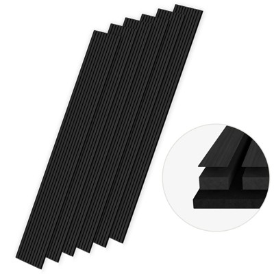 SMARTSTANDARD 94.09 in. x 7.87 in. x 0.9 in. Slat Wood Acoustic Sound Absorbing 3D Decorative Wall Paneling, 6-Pack