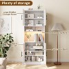 71” H Storage Cabinet with Microwave Shelf and LED Light, Doors and Shelf, Hutch Cabinet with Storage for Dining Room, Living Room, Bathroom, White - 2 of 4