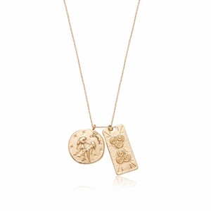 Zodiac Double Medallion 18k Gold Plated Necklace - Ettika - 1 of 2