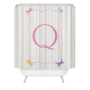 Deny Designs April Lane Art Simple Bow Monogram Shower Curtain - 1 of 3