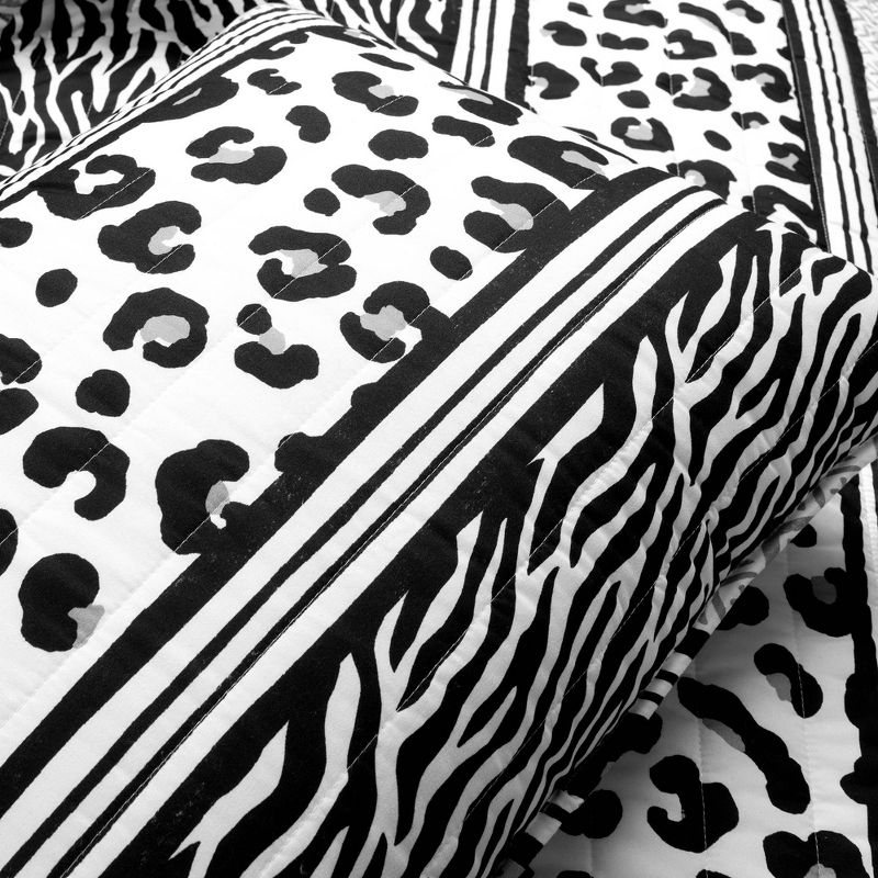 3pc Animal Global Quilt Set Black/White - Lush Décor, 6 of 9