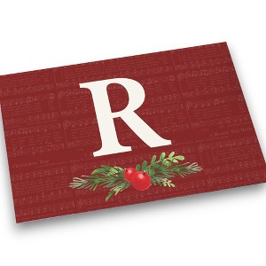 Personalization Mall Nostalgic Noel Burgundy Doormat, 18 x 27 - 1 of 1