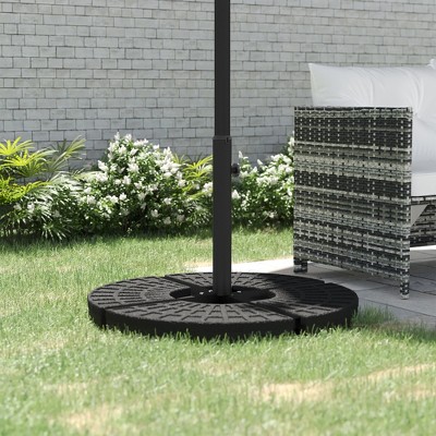 Black Steel Outdoor Cross Brace Umbrella Stand