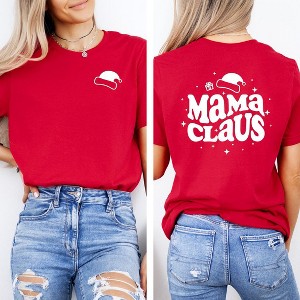 Simply Sage Market Women's Mama Claus Front and Back Short Sleeve Graphic Tee - 1 of 4
