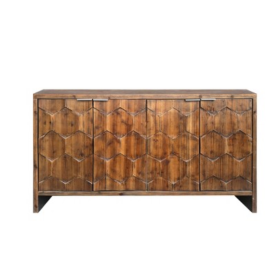 NicBex 4 Door Sideboard Buffet Cabinet Farmhouse Wooden Storage Cabinet for Kitchen
