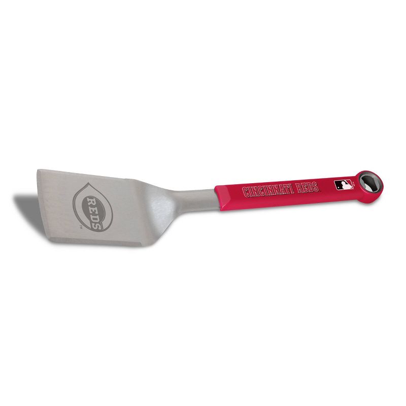 MLB Cincinnati Reds Stainless Steel BBQ Spatula with Bottle Opener, 2 of 5