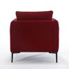Lirago 33" Wide Red Velvet Accent Chair Single Sofa Armchair with 1 Pillow - 3 of 4