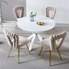 Set of 2 Office Chair with Steel Frame,Modern Fabric Upholstered Armless Chair,Accent Chair for Living Room or Bedroom-Cuddlewood - 3 of 4