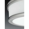 Progress Lighting, Bezel Collection, 1-Light LED Flush Mount, Brushed Nickel, Etched White Glass Shade - 3 of 4