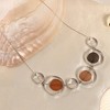 SOHI Women's Metallic Silver The Orb Collar Necklace - 3 of 4