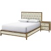 Vynxaria Cherry Espresso Nightstand - 2 Designed Drawers, MDF with Birch Veneer, Modern Bedroom Furniture - 2 of 4