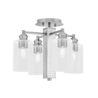 Toltec Lighting Edge 4 - Light Flush Mount in  Brushed Nickel with 4" Clear Bubble Shade
