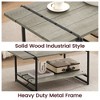 CuisinSmart 2-Tier Industrial Coffee Table with Open Design Storage Shelf and Metal Rectangle Center Coffee Table, Accent Furniture - 4 of 4