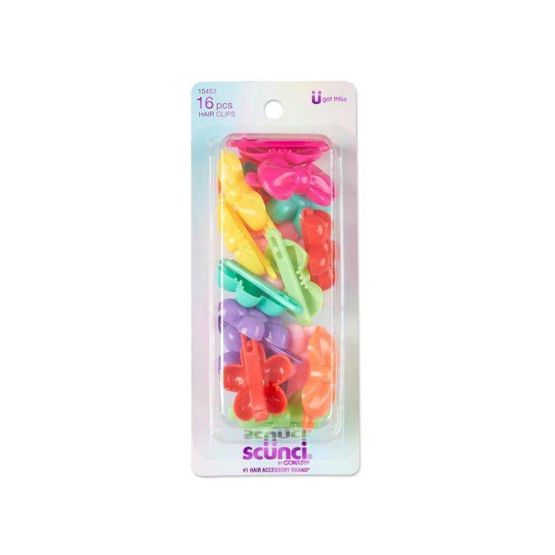 sc&#252;nci Kids Flowers and Bows Plastic Hair Clips - Brights - 16pcs, 1 of 7