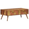 vidaXL Coffee Table Honey Solid Wood 39.4x19.7x15.4 in Decorative Inlays - 4 of 4