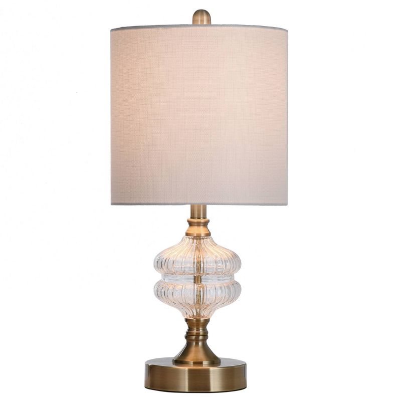 Traditional Satin Brass Table Lamp with Clear Glass Fluted Body - StyleCraft, 3 of 8