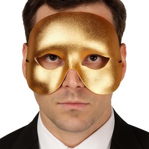 Pams of Gainsborough Gold Cocktail Adult Costume Half Mask - 1 of 4