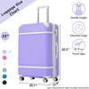 Maggift Luggage, with 4 Spinner Wheels Lightweight Suitcase, Suitable for business trips and travel, Purple, 20.1"*12.4"*30.3" - 3 of 3