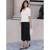 INSPIRE CHIC Women's Shawl Collar Short Sleeve Summer Button Business Casual Office Suit Blazer - 4 of 4