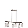 Braelyn 11.25" 6 Light Linear Chandelier with Clear Seeded Glass Classic Pewter - 2 of 2