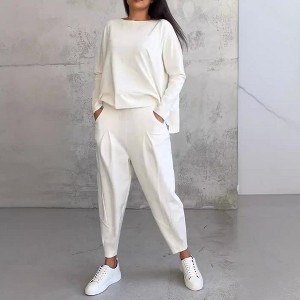 Garvee Womens Long Sleeve Pocket Routine Can Household Sweatersuit Lrregular Suitable for Spring and Autumn Wear - 1 of 4