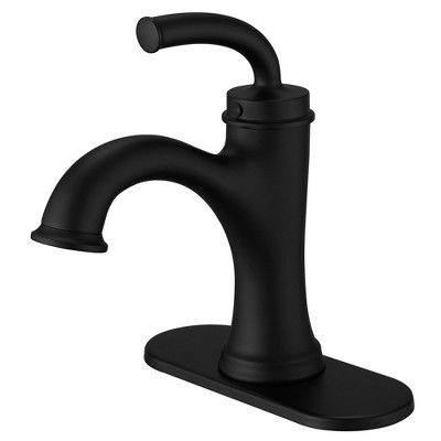 BWE Single Handle Bathroom Faucet For One Hole with 3 Holes Deck Plate and Metal Drain