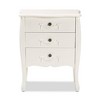 Eliya Wood 3 Drawer Storage Cabinet White - Baxton Studio: Solid Fir, Metal Knobs, Fully Assembled - 4 of 4