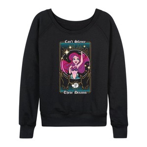 Women's - Disney Princess - Can't Silence These Dreams Lightweight French Terry Wide Neck Long Sleeve Shirt - 1 of 4
