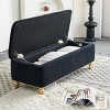 Modern Tufted Ottoman Bench with Hidden Storage and Gold Accents for Living Room, 47.2" Wide -3irtyhousy - 2 of 4