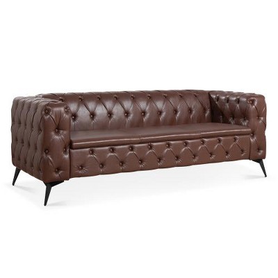 SYFERLORY 84.06Inch Width Traditional Square Arm removable cushion 3 seater Sofa