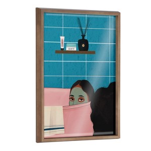 18" x 24" Blake Restful Rest Framed Printed Glass by Mary Joak Gold - Kate & Laurel All Things Decor: UV-Resistant, Vertical Display - 1 of 4