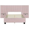 Full Size Upholstered Platform Bed with Big Headboard, Bedroom Furniture - 3 of 4