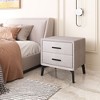 Side Table Gray 19.7"H – MDF & Plywood Frame With Two-Drawer Fabric Top On Powder-Coated Steel By Zuo Modern - 2 of 4