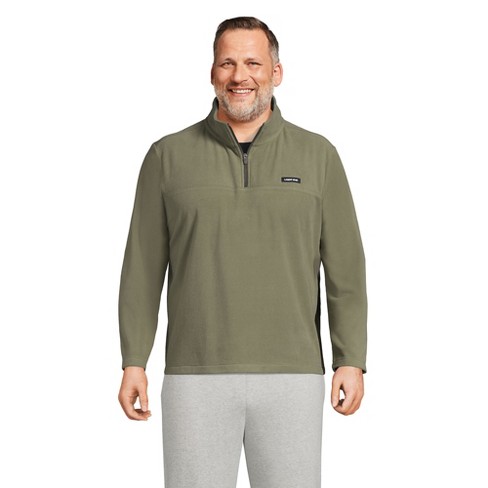 Lands' End Men's Big And Tall Big Fleece Quarter Zip Pullover - 2x Big Tall  - Sunwashed Olive : Target