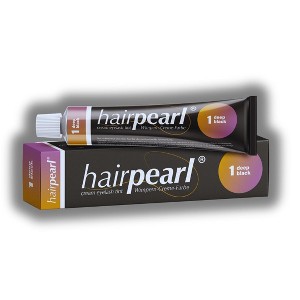 Hairpearl Eyelash and Eyebrow Tint (Deep Black 1) Hair Pearl Perfectly Defined eye brows and long-lasting dramatic results (0.68 oz) - 1 of 2