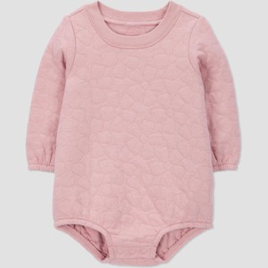 Carter's Just One You® Baby Girls' Quilted Bubble Romper - Pink - 1 of 3