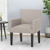 Coolbibila 1PC Modern Fabric Upholstered Dining Arm Chair,Wooden Rubberwood Legs Barrel Cushioned Living Room Kitchen Armrest Side Chair - 2 of 4